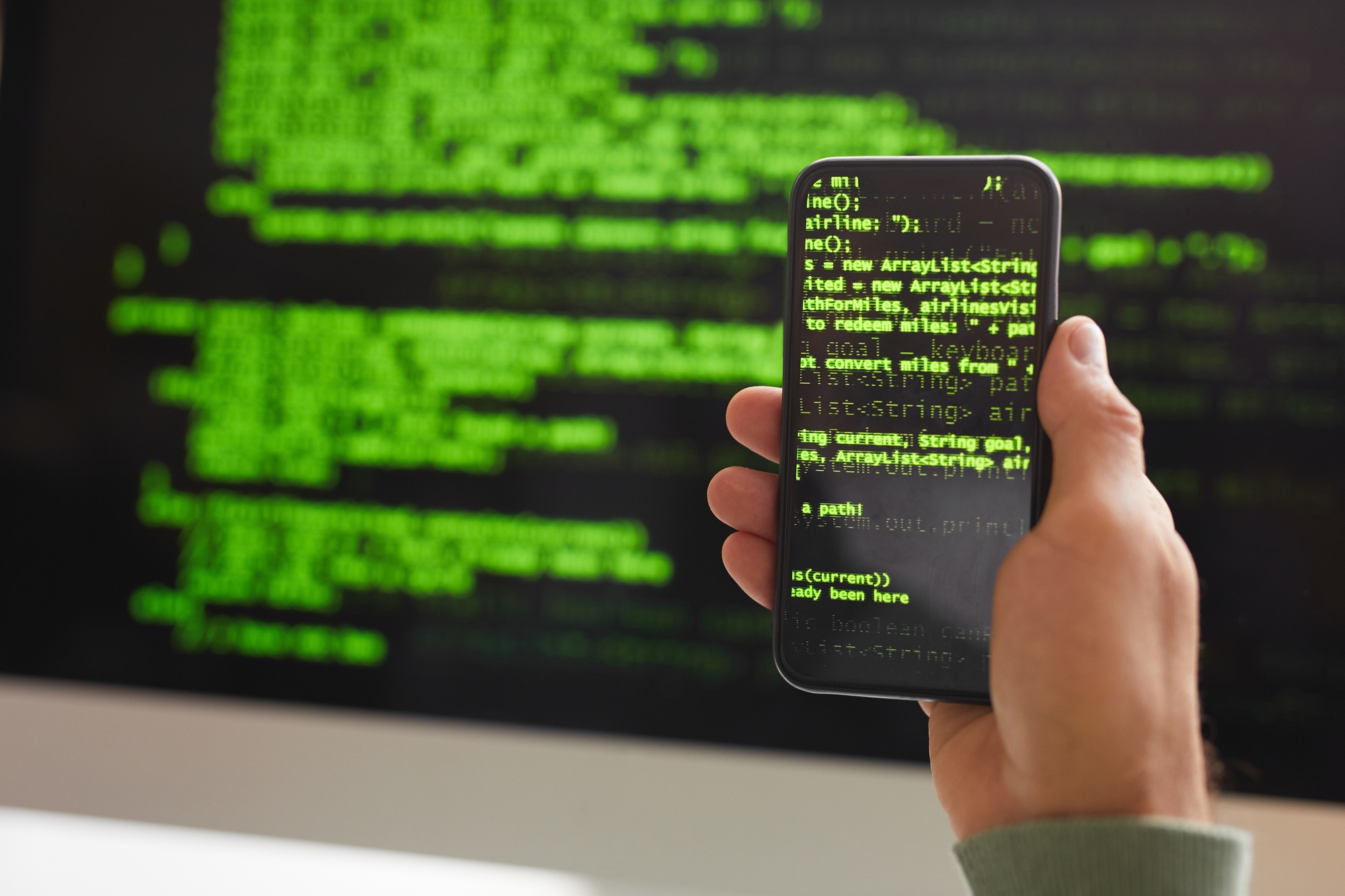 Programming code on the phone