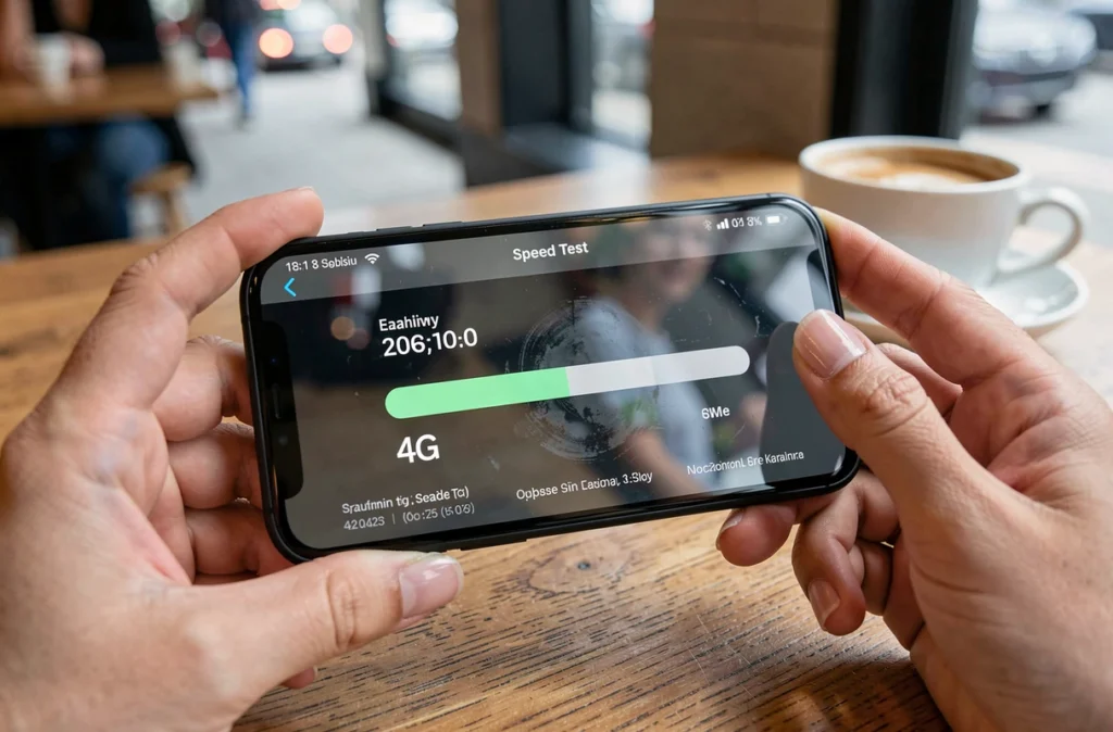 Smartphone affichant une barre de chargement lente d'un site mobile illustrant l'importance de la vitesse pour le SEO