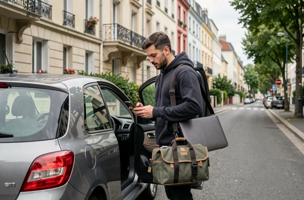 Technicien Micro-Hs arrivant chez un client pour un dépannage informatique à domicile en petite couronne parisienne